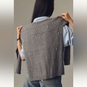 ANTHROPOLOGIE Embellished Cable-Knit Shrug. NWT!